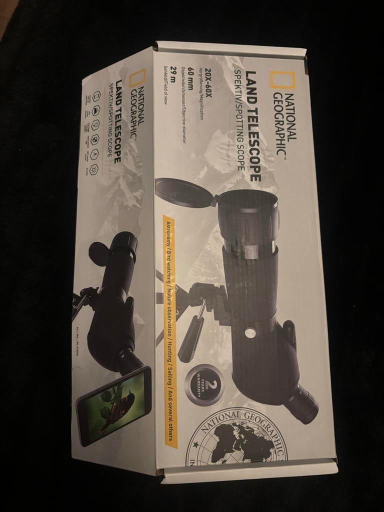 National Geographic Land Telescoop 20-60x60mm, Audio, Tv en Foto, Optische apparatuur | Telescopen, Lenzentelescoop (refractor)