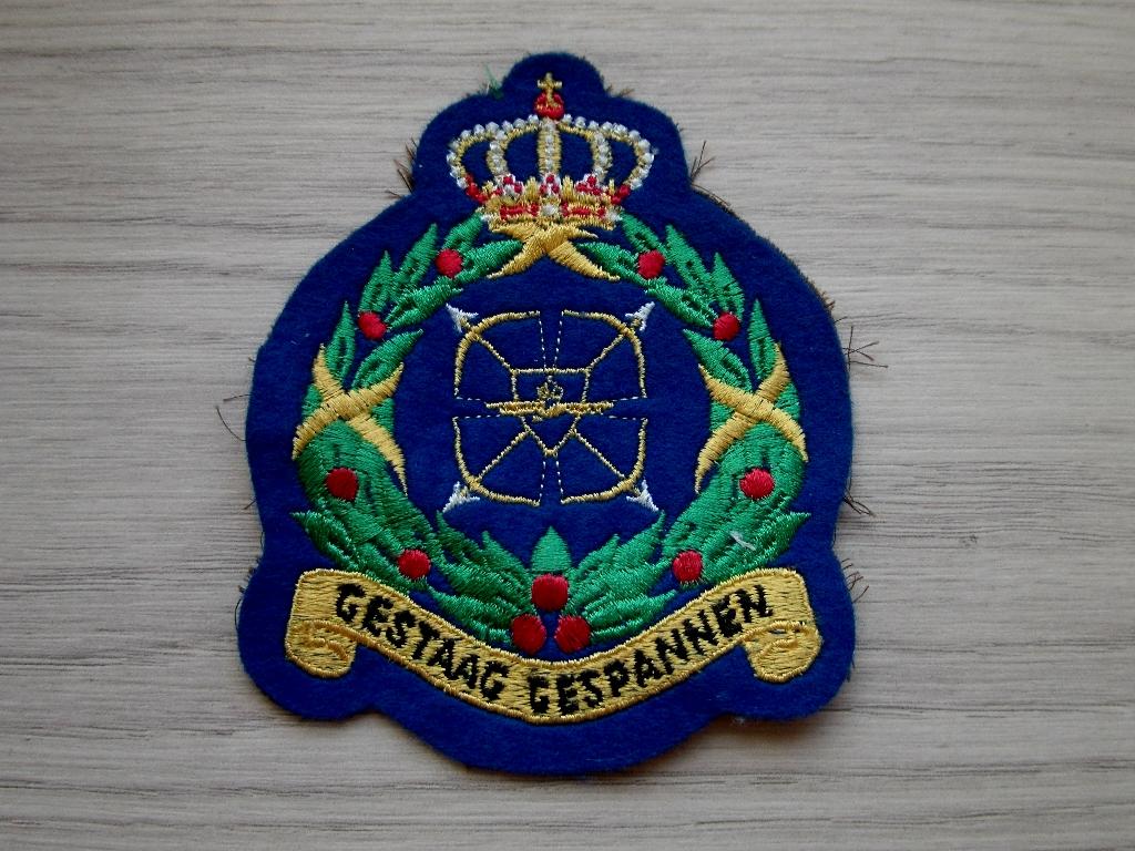 Geborduurde patch op vilt Vliegbasis Volkel, Verzenden, Luchtmacht, Nederland, Embleem of Badge