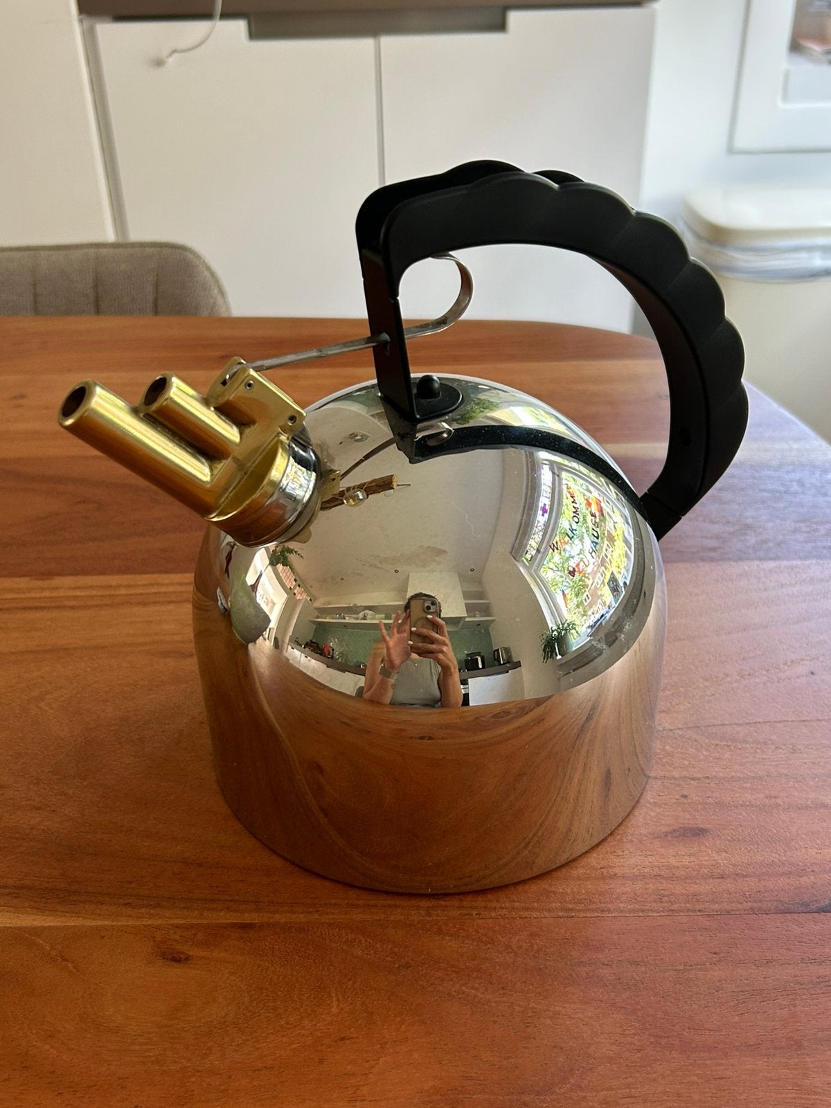 Alessi 9091 Wasserkoker – Richard Sapper – designklassieker, Ophalen of Verzenden, Overige typen, Gebruikt, Metaal