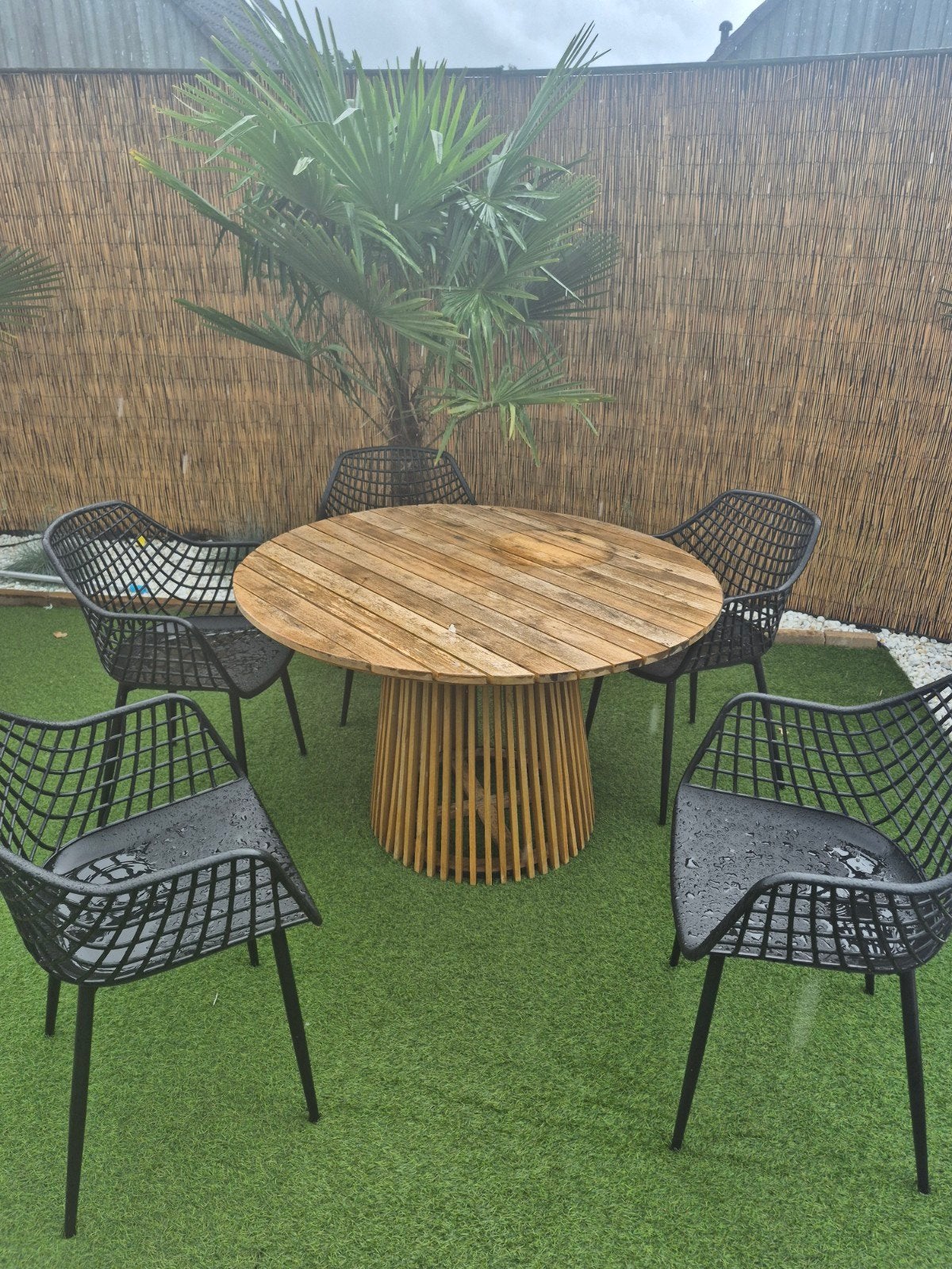 Tafel en 5 stoelen., Ophalen, Gebruikt