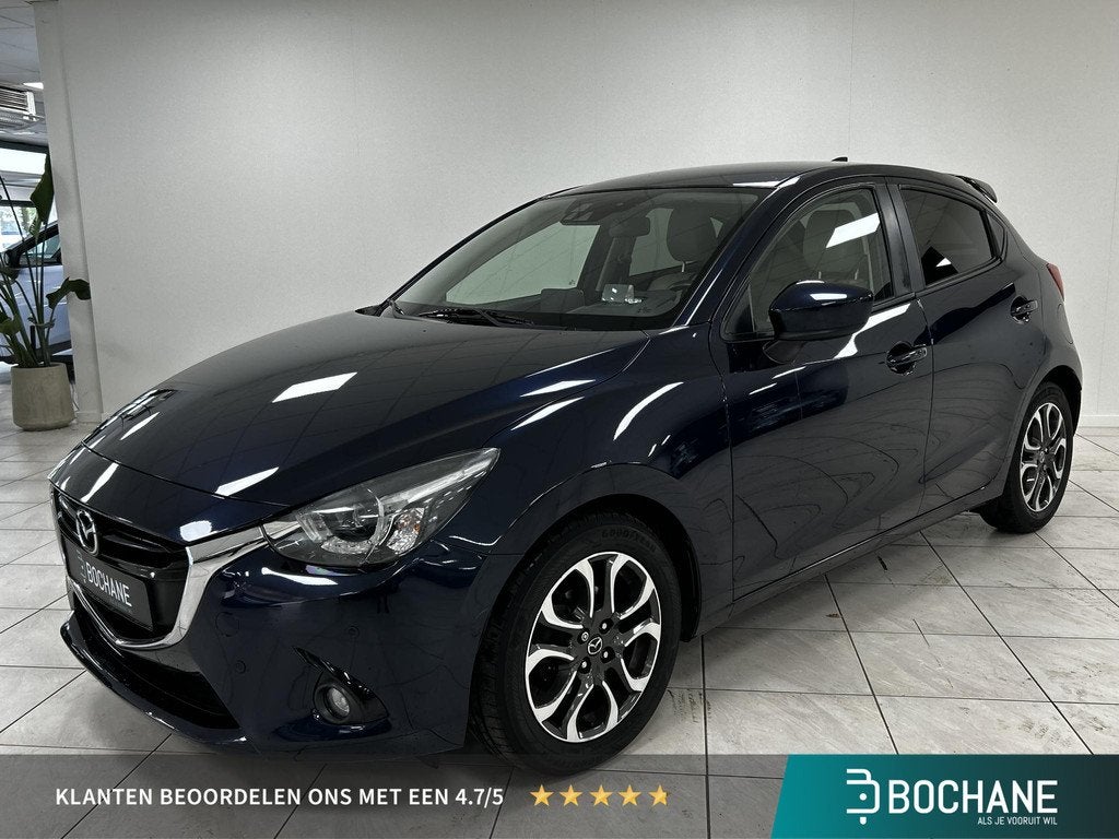 Mazda 2 1.5 Skyactiv-G Skylease GT ACHTERUITRIJCAMERA | LEDE, Auto's, Mazda, 4 cilinders, Met garantie (alle), Blauw, Leder en Stof
