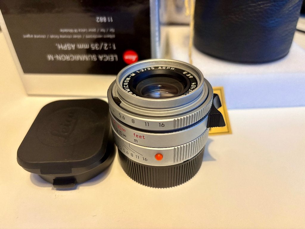 Leica Summicron-M 1:2/35mm ASPH. objectief, 35 mm, Beschermhoes/tas, Zo goed als nieuw, Leica
