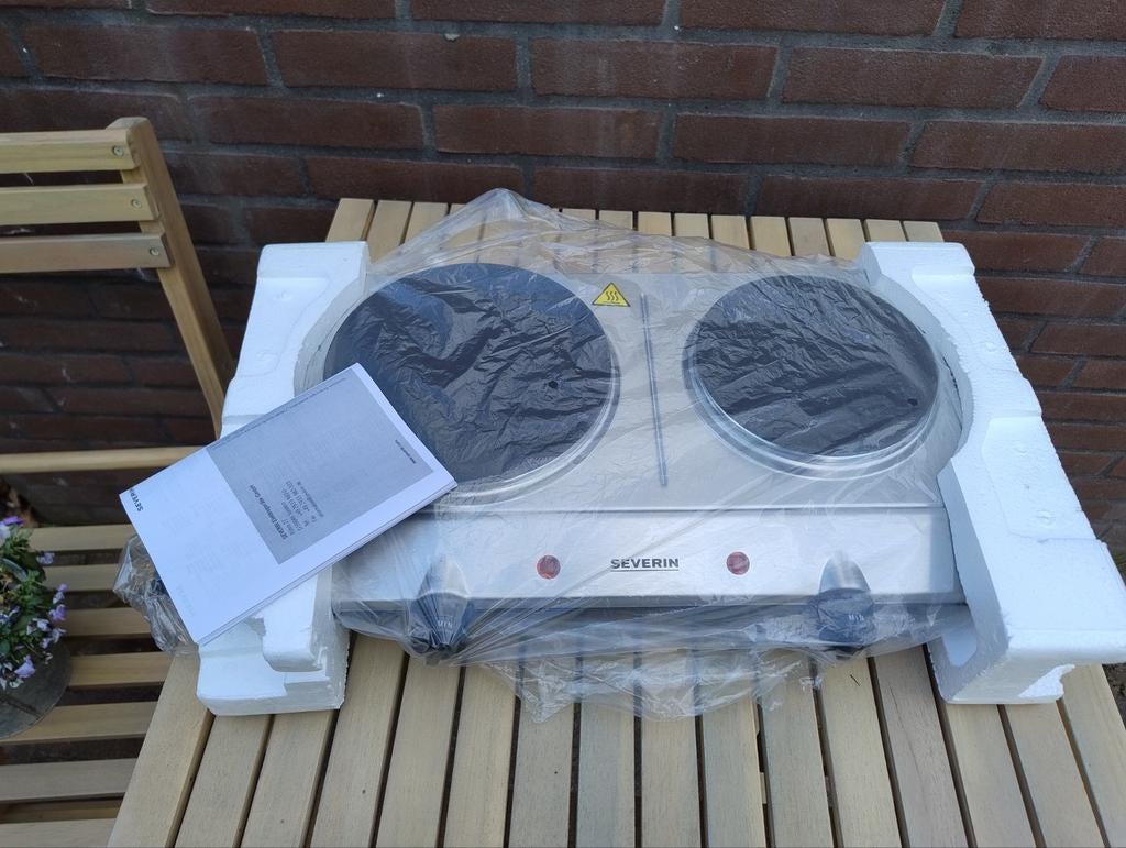 Severin DK 1014 Dubbele Kookplaat - Nieuw in doos, Nieuw, 3 kookzones of minder, Ophalen of Verzenden, Vrijstaand
