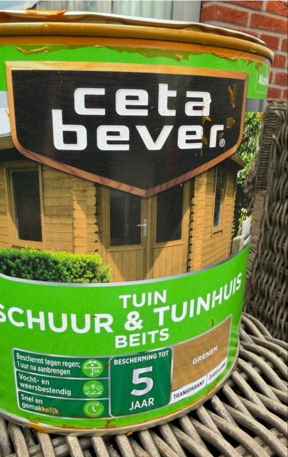 CetaBever Tuin Schuur & Tuinhuis Beits Grenen 077, Ophalen, Bruin, Nieuw, Beits