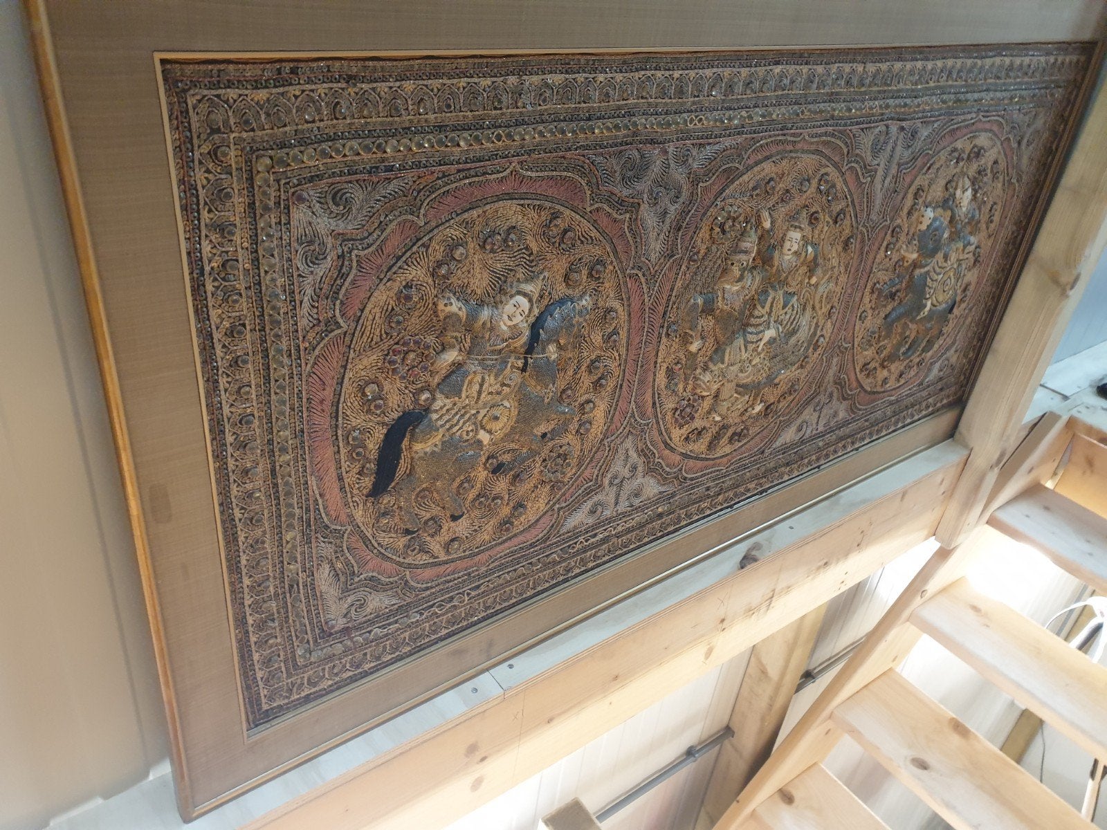 Vintage grote Kalaga Birma Myanmar, Antiek en Kunst, Ophalen