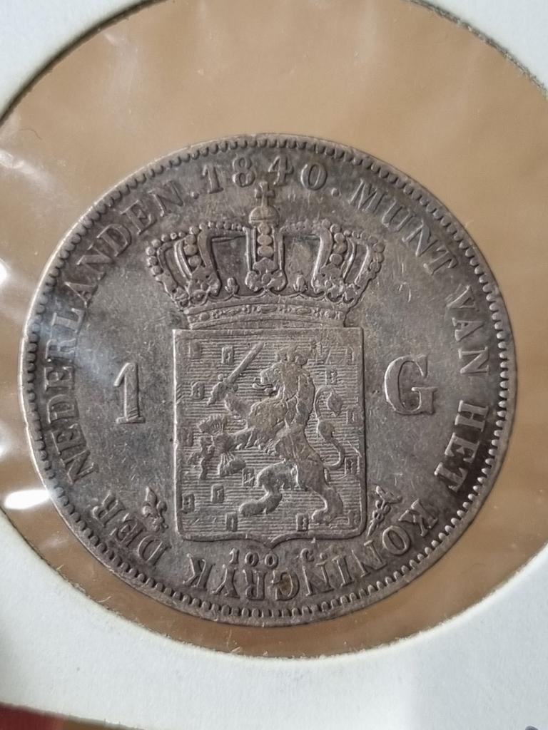 1 gulden 1840 willem 1, Ophalen of Verzenden, Koning Willem I, 1 gulden, Zilver
