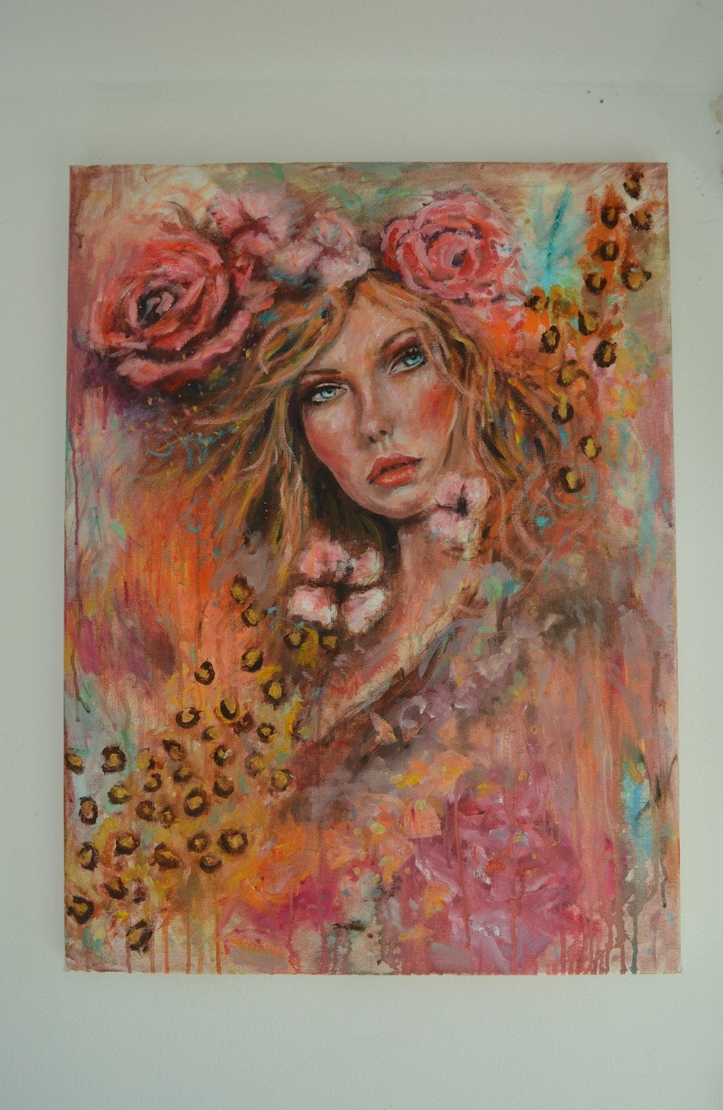 olieverf portret, Antiek en Kunst, Ophalen of Verzenden, Olieverf, Op houten frame, Portret