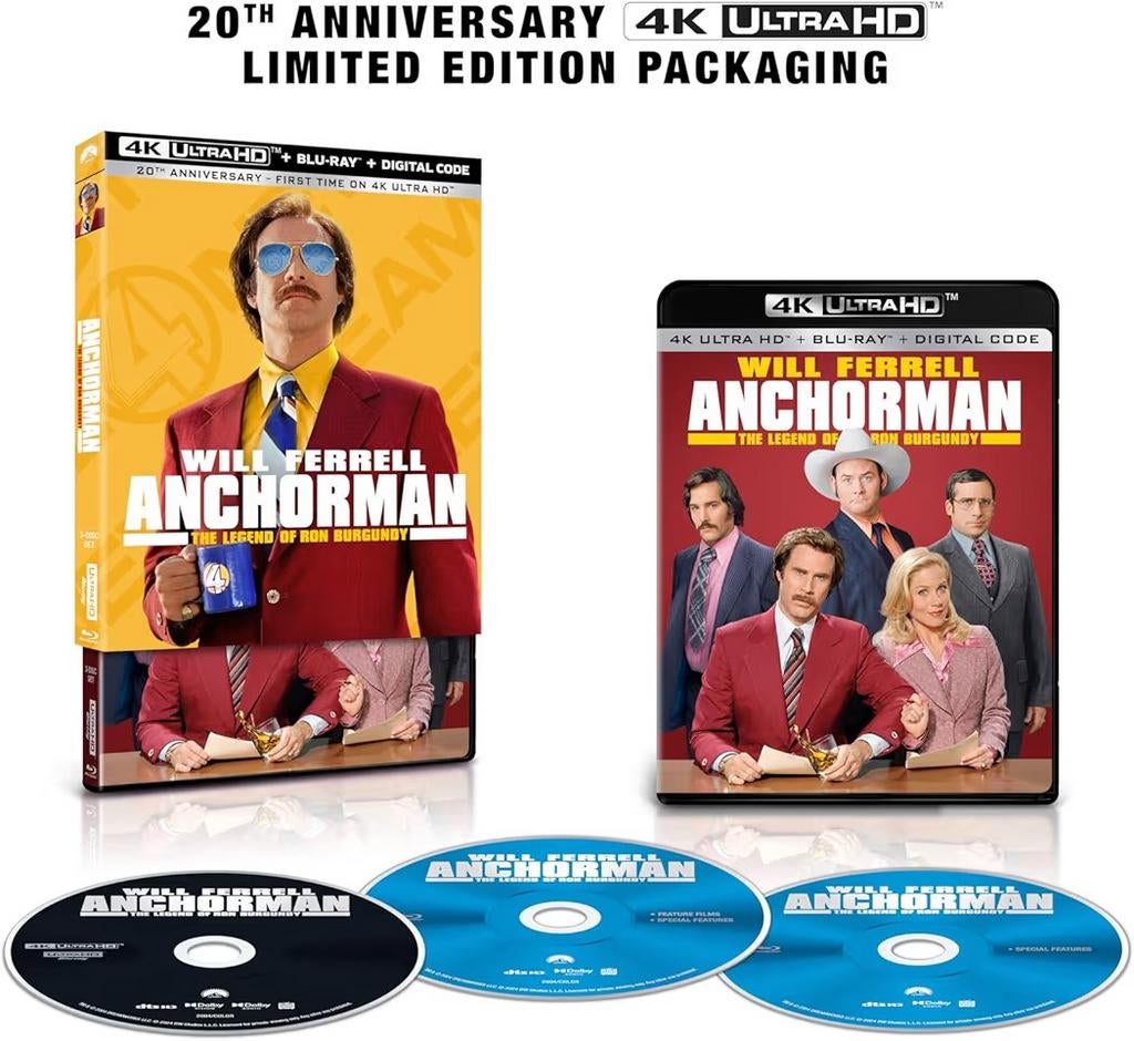 Anchorman 4K UHD/Ultra HD Blu-Ray USA NLO (Sealed), Ophalen of Verzenden, Nieuw in verpakking, Actie