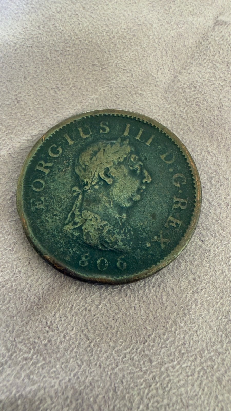 1806 UK United Kingdom KING GEORGE III Old 1/2 Penny, Verzenden, Overige landen