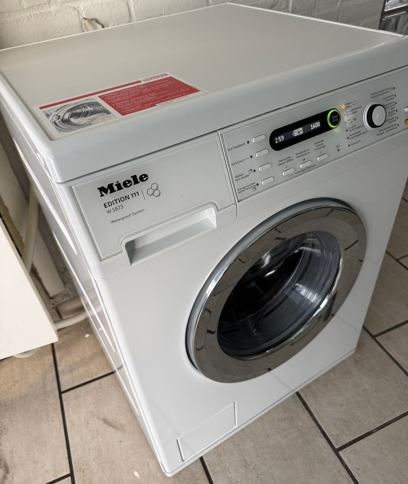 Foto 3 van Miele 8Kilo-1600toeren A+++ energieverbruik in topstaat.