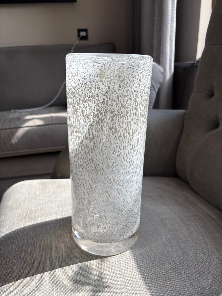 Dutz Vaas Grijs - Handgeblazen Glas, Huis en Inrichting, Woonaccessoires | Vazen, Overige kleuren, Ophalen of Verzenden, Minder dan 50 cm
