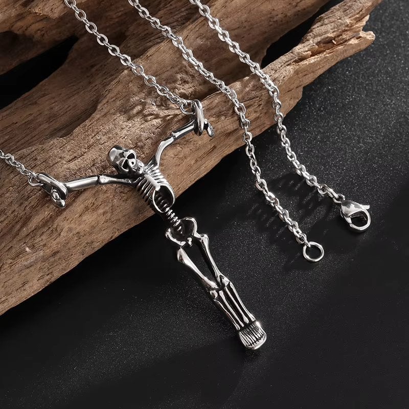 Skelet Ketting, Verzenden, Nieuw, Zilver, Overige materialen