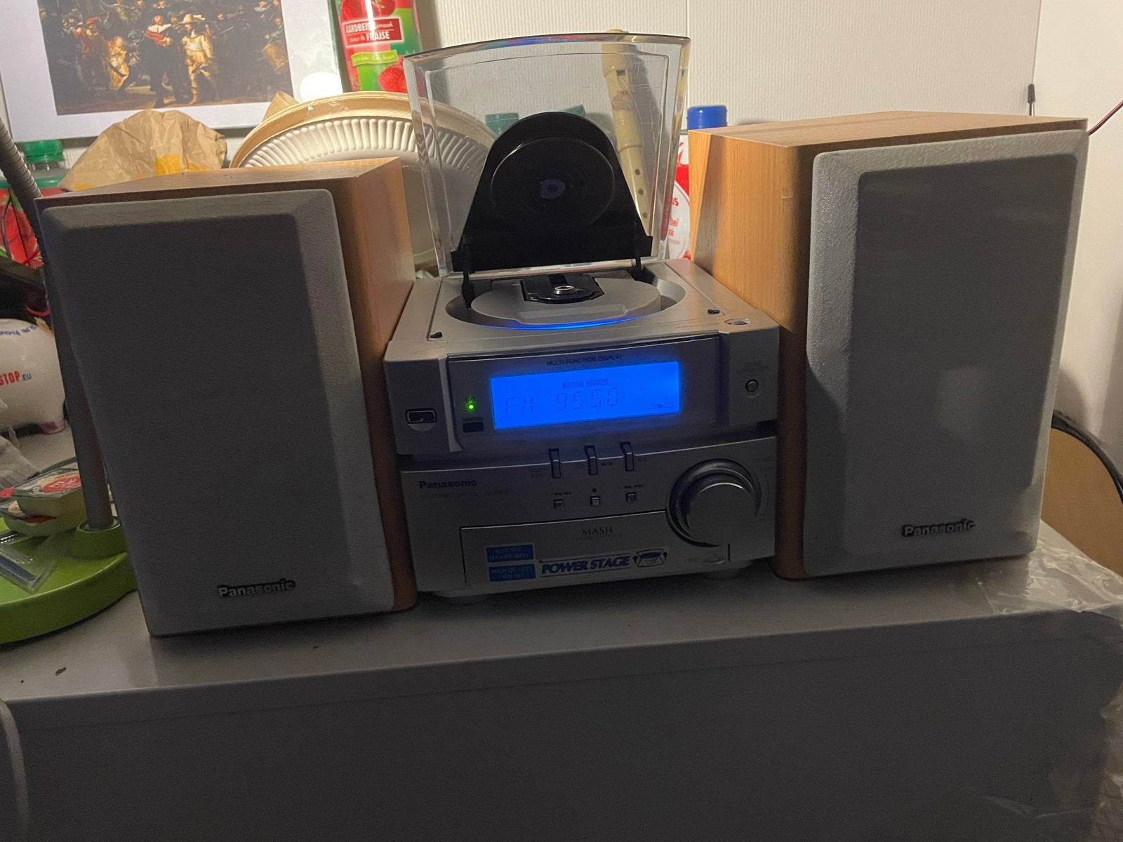 Panasonic SA-PM03 CD Stereo Systeem met Speakers, Gebruikt, Microset, Cd-speler, Ophalen