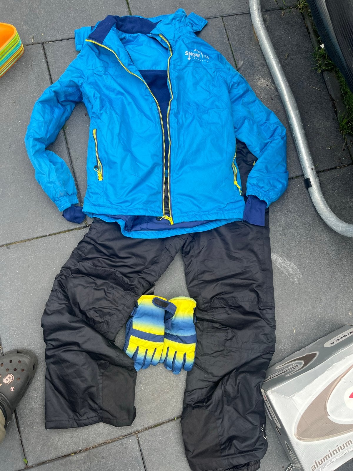 Kinder skipak maat 158/164 - Blauw/Zwart, Ophalen of Verzenden, Zo goed als nieuw, Maat 34 (XS) of kleiner, Pak