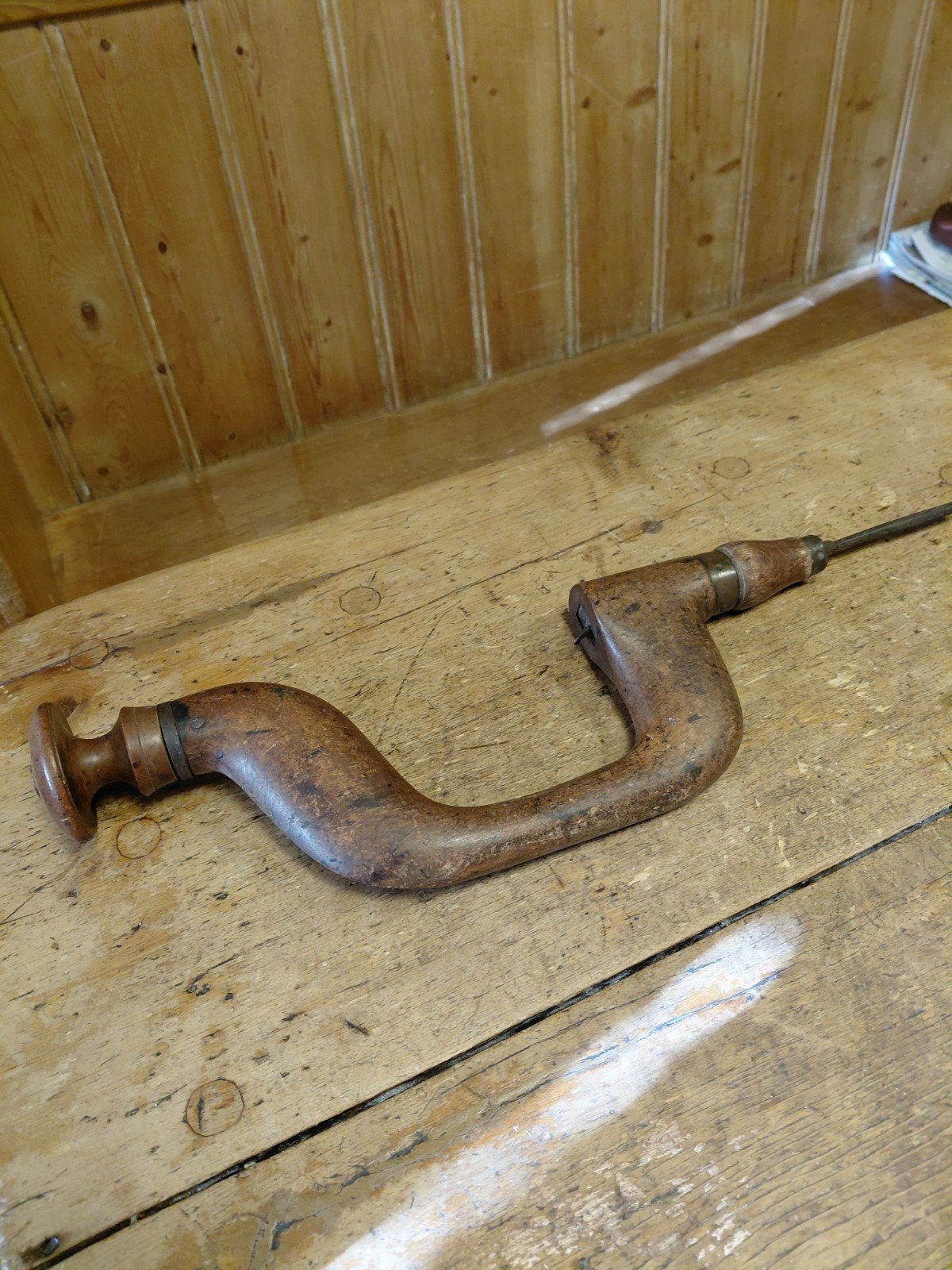 Antieke houten Booromslag.( kuiken boor ), Ophalen of Verzenden