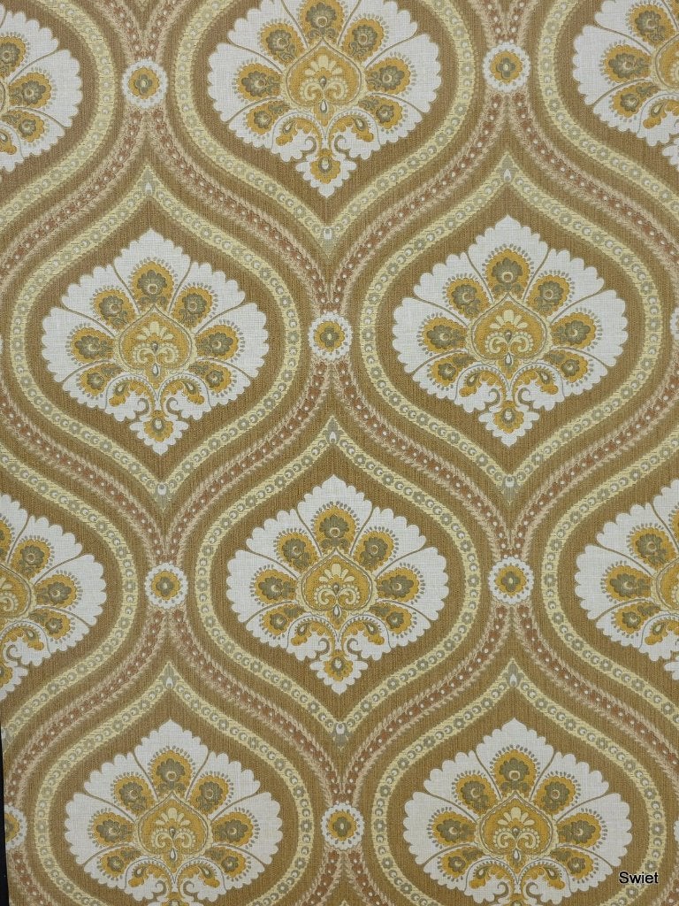 5072 vintage oker bruin klassiek behang mokka tinten swiet, Ophalen of Verzenden, Beige