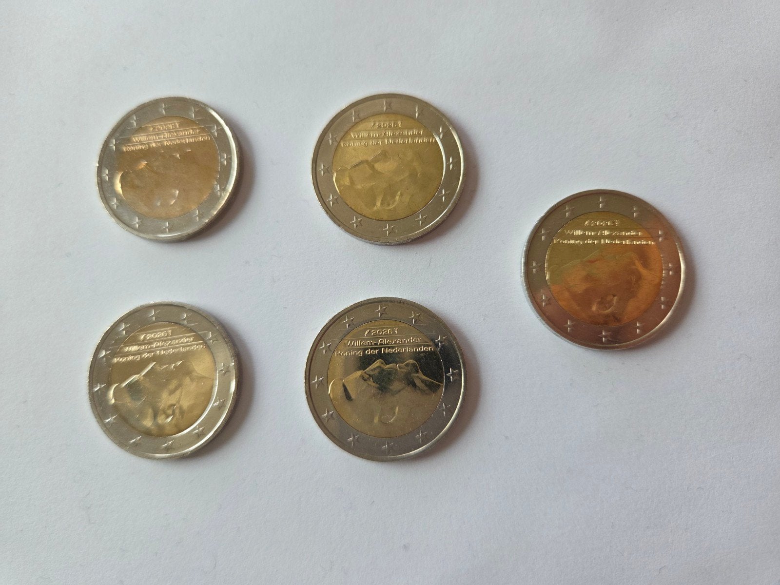 5x 2 Euro munt Willem-Alexander 2026, Ophalen of Verzenden, Overige landen, 2 euro, Setje