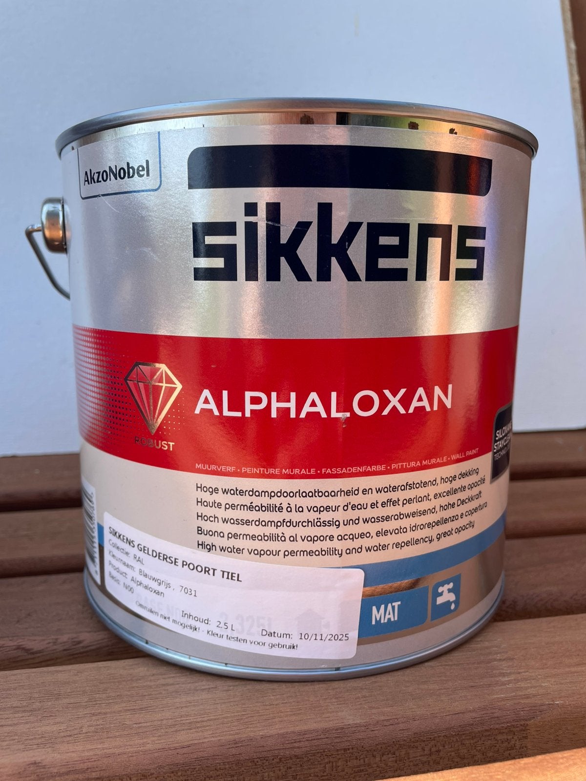 Nieuw blik Sikkens Alphaloxan Blauwgrijs RAL 7031, Ophalen, Nieuw