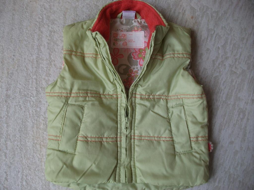 Frendz bodywarmer lime groen ZGAN maat 68 zalm stiksels, Meisje, Frendz, Ophalen of Verzenden, Zo goed als nieuw