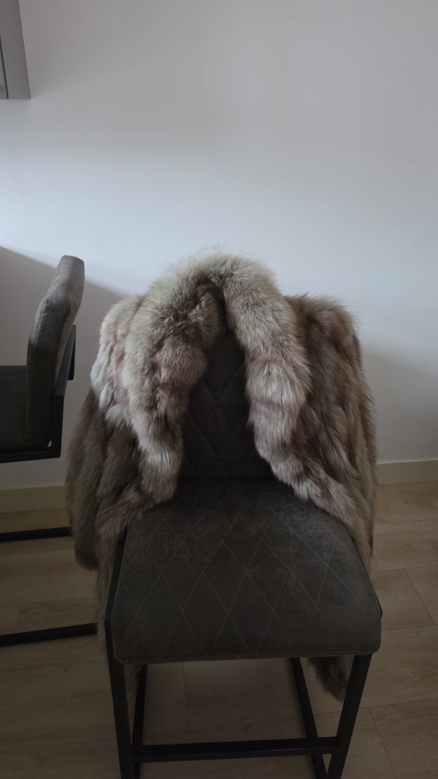 Luxe bontjas - Warme en stijlvolle winterjas, Maat 42/44 (L), Ophalen of Verzenden, Grijs, Onbekend