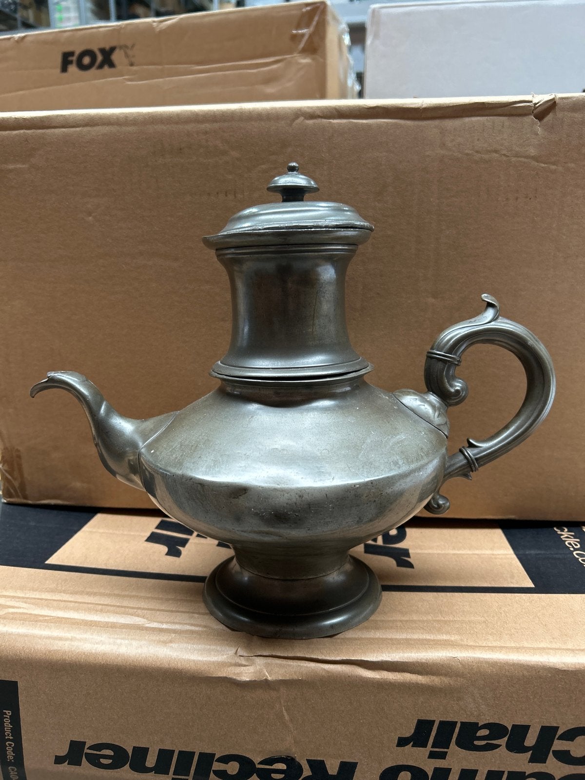 Antieke tinnen koffiepot/theepot, Antiek en Kunst, Ophalen of Verzenden