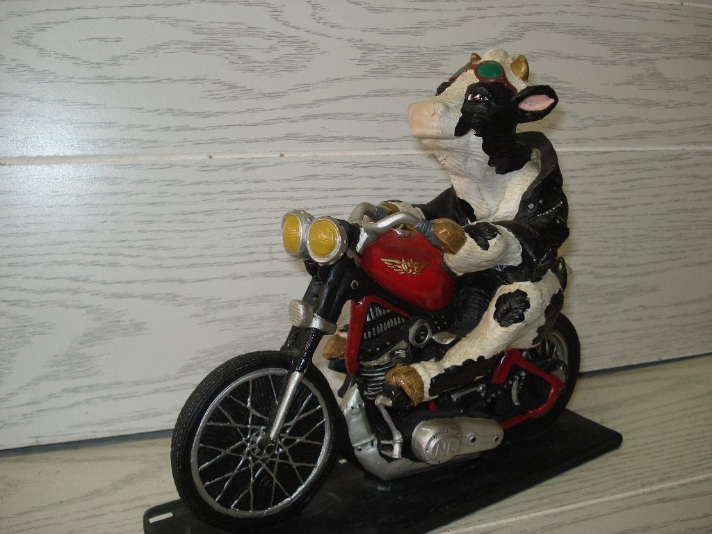 Holstein koe  Beeld   Koe Op Motor  Highway Holsteins, Ophalen of Verzenden, Zo goed als nieuw, Boerderijdier, Beeldje of Figuurtje