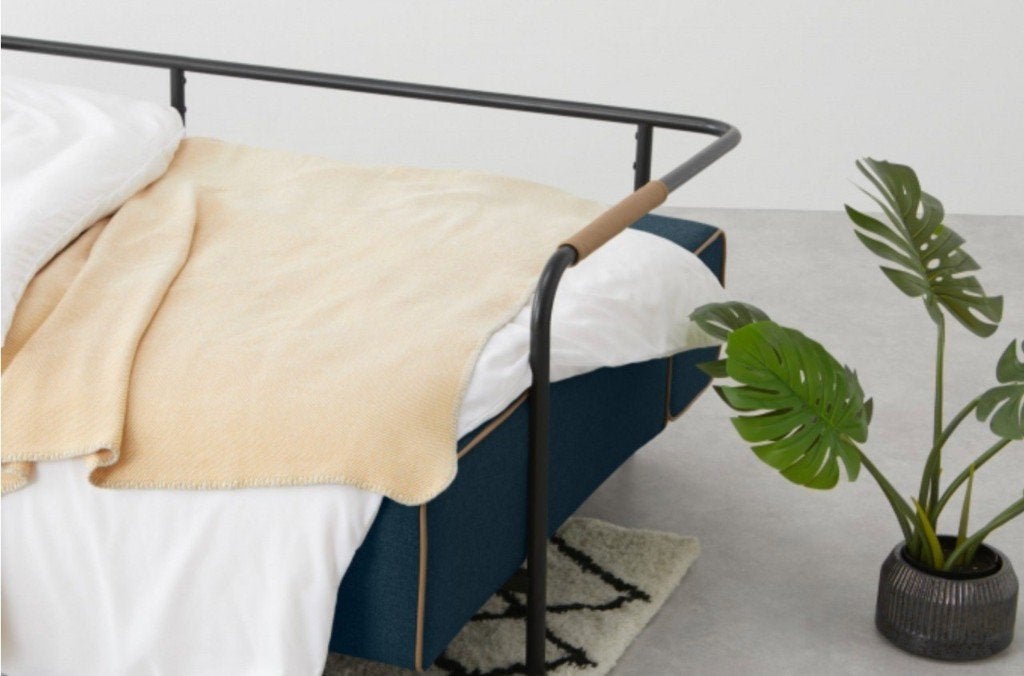 Nestor Slaapbank (3p, denimblauw), Ophalen, Blauw, 210 cm, Zo goed als nieuw
