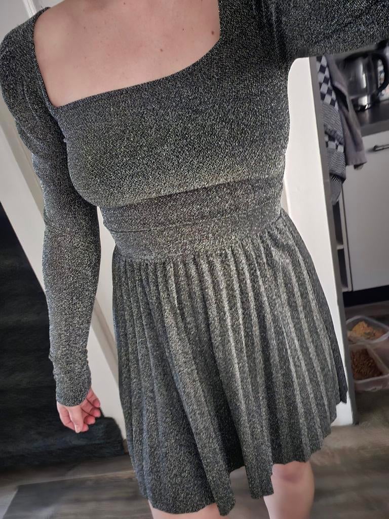 H&M Only set glitter zilver S M 36 38 rok en top lange mouwe, H&M, Nieuw, Ophalen of Verzenden, Maat 36 (S)