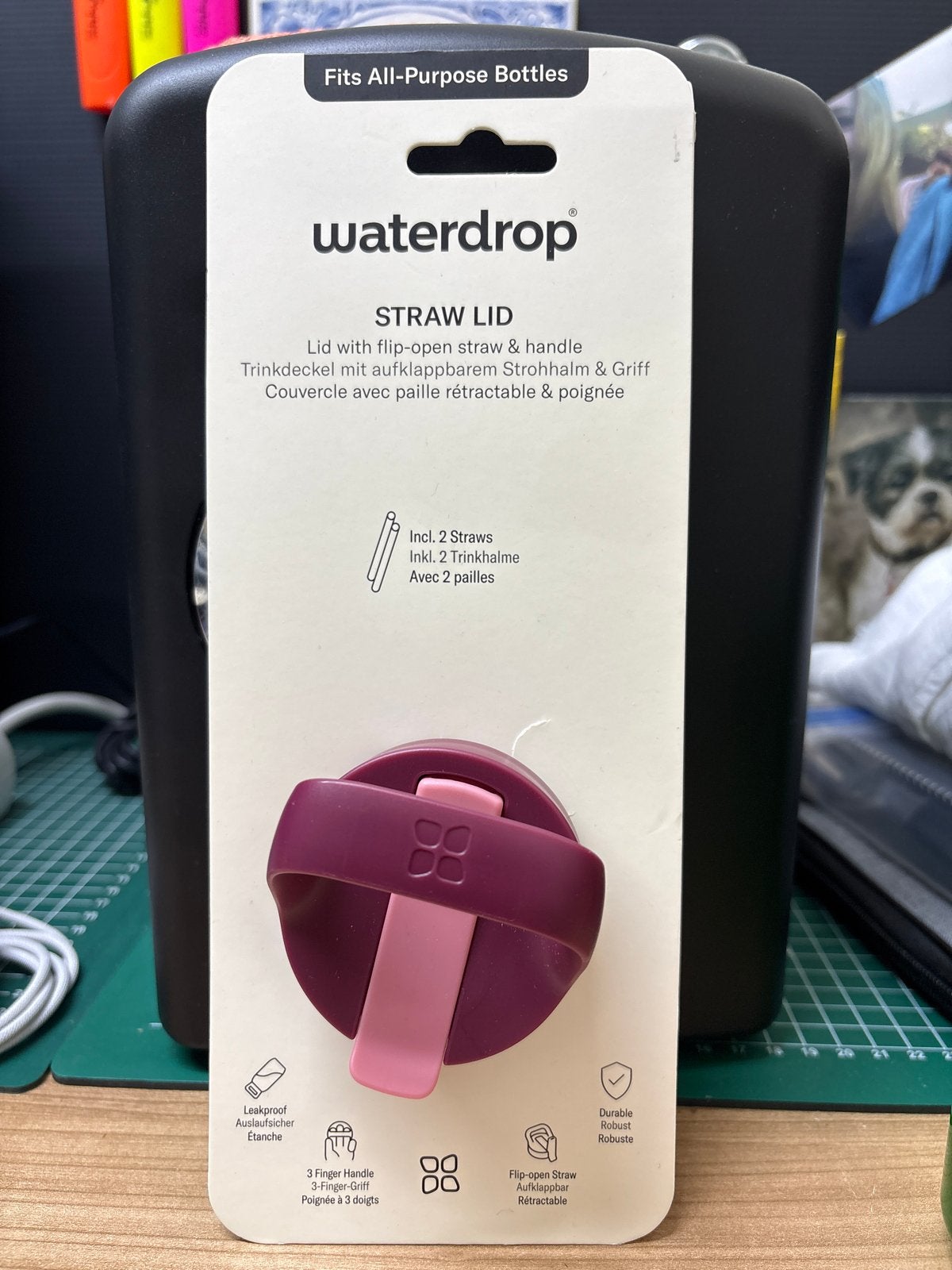 Waterdrop rietjesdeksel voor flessen - Nieuw, Ophalen, Overige typen, Paars, Kunststof