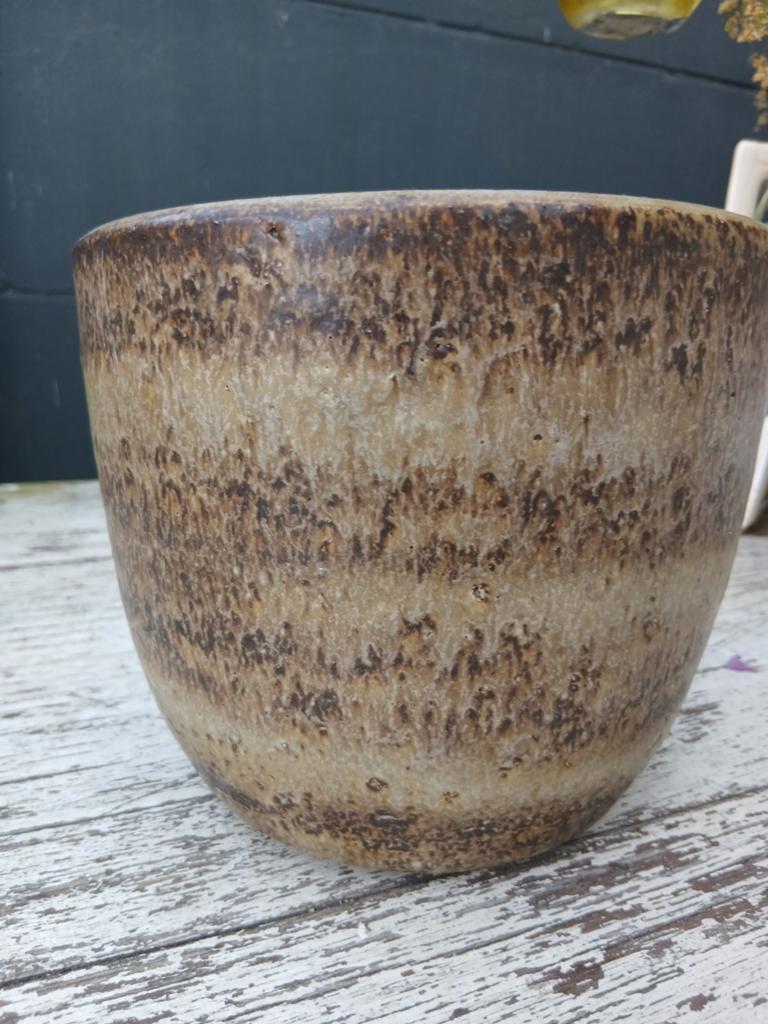 leuke vintage massieve aardewerk bloempot jaren 70, Ophalen of Verzenden