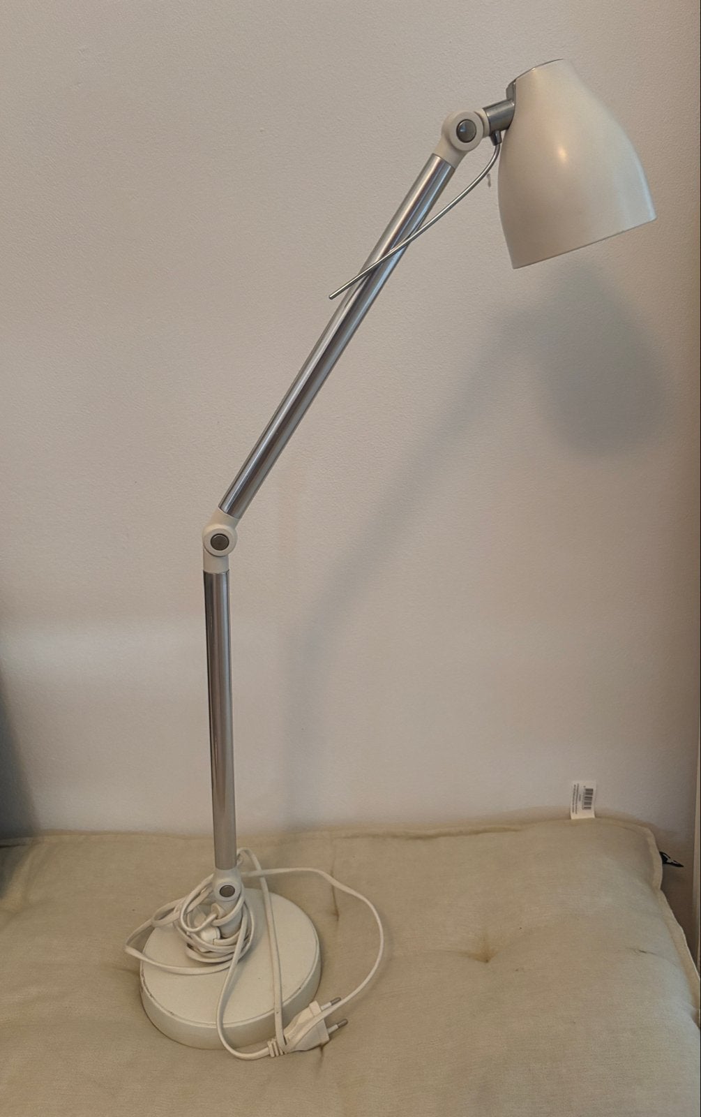 Verstelbare Bureaulamp - Wit/Zilver, Ophalen, Bureaulamp, Wit, Metaal
