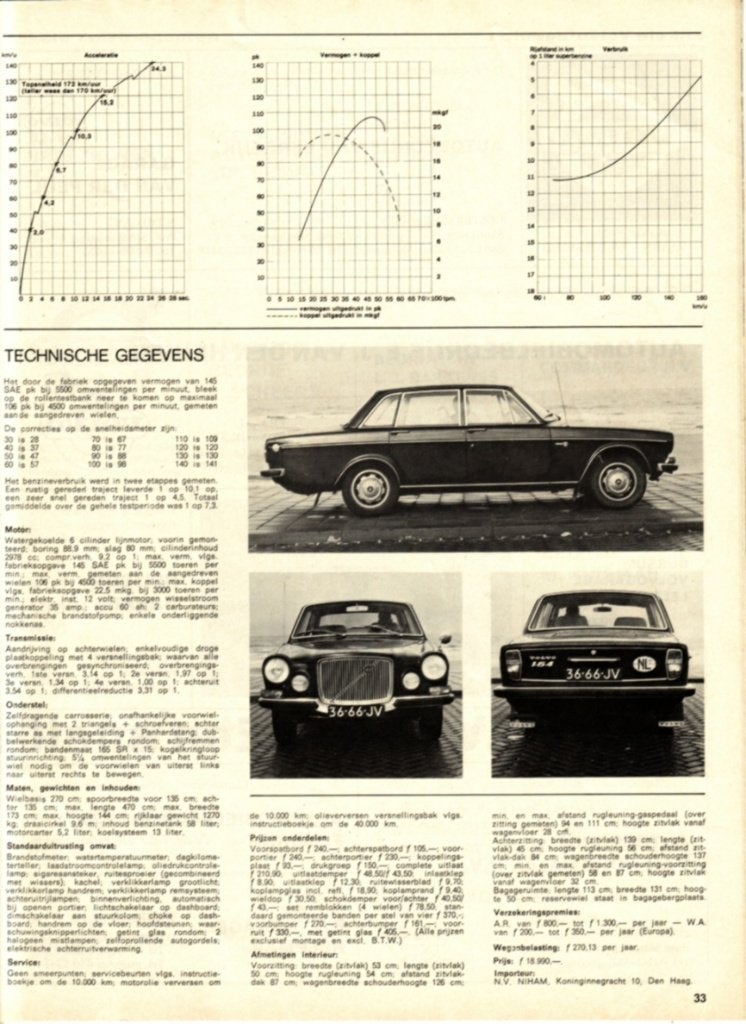 Autovisie test Volvo 164 Februari 1970, Ophalen of Verzenden, Gelezen, Volvo