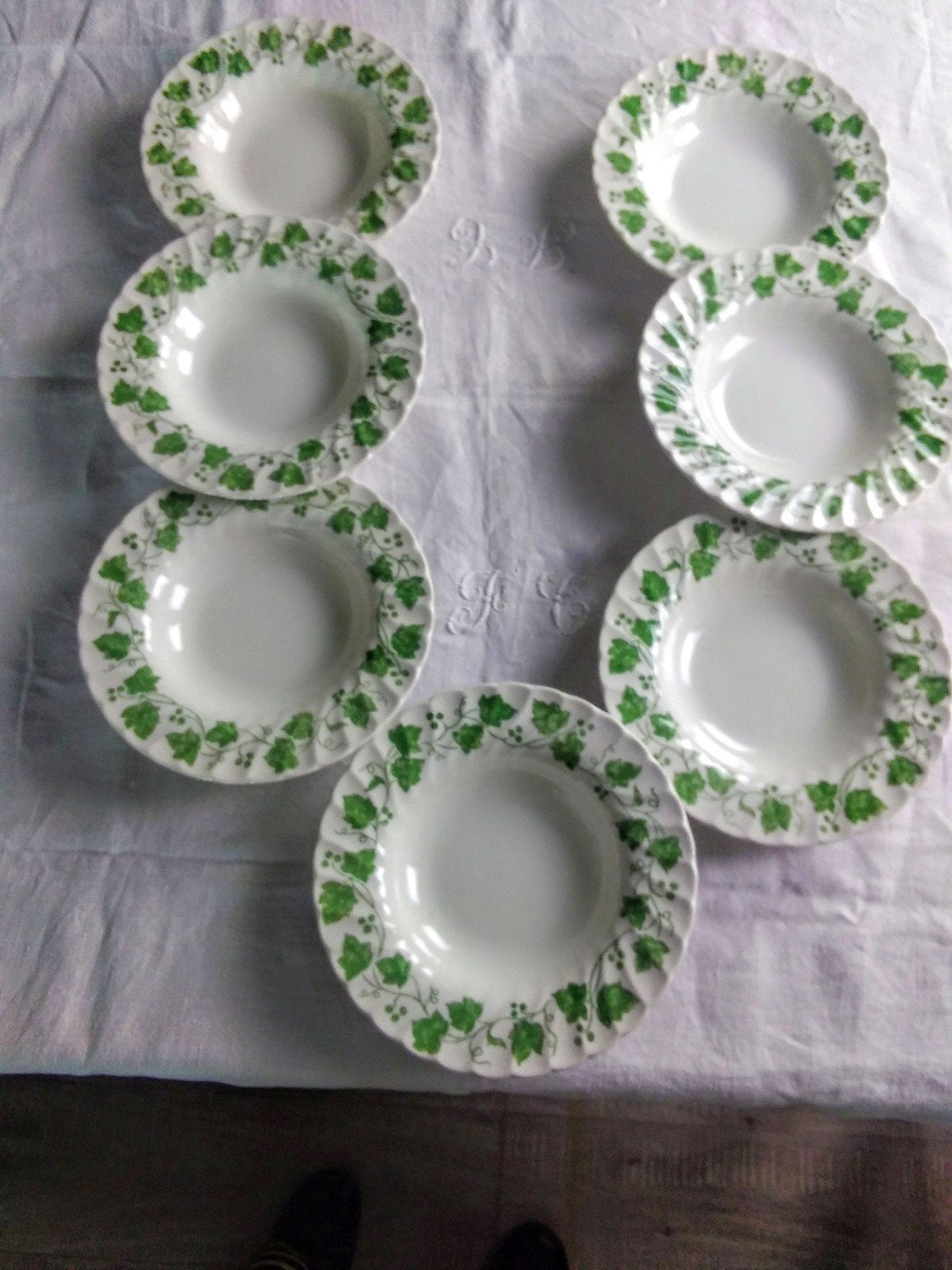 7 Engelse diepe borden - Churchill Fine English Tableware, Gebruikt, Overige merken, Ophalen of Verzenden, Bord(en)