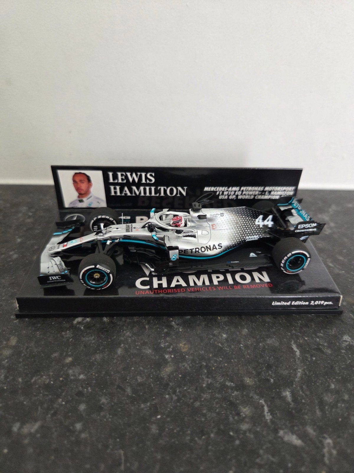 Lewis Hamilton usa gp world champion 2019 Limited edition, Ophalen of Verzenden, Nieuw, Auto, MiniChamps