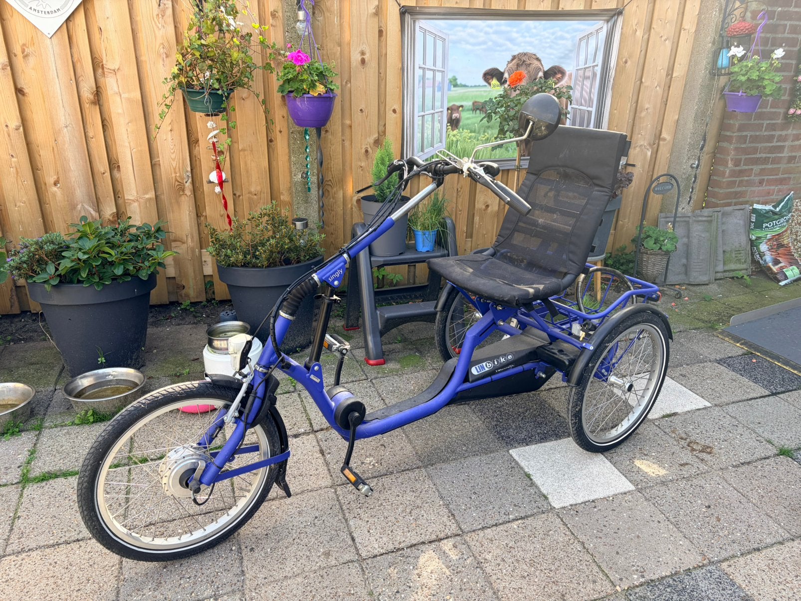 Lintech singly driewiel fiets elektrisch, Fietsen en Brommers, Ophalen, Zo goed als nieuw