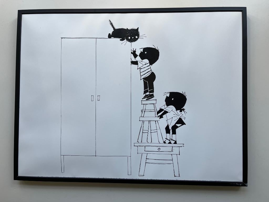 Jip en Janneke poster ingelijst, Ophalen of Verzenden, Zo goed als nieuw