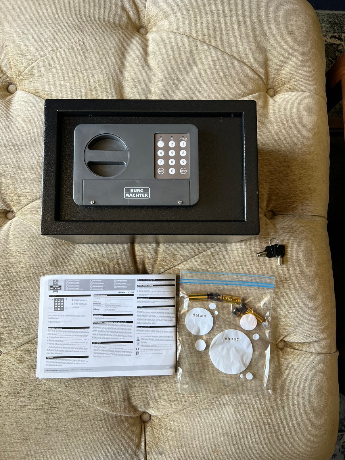 BURG-WÄCHTER Kluis Safe LS3E - Modern elektronisch slot., Ophalen of Verzenden, Nieuw, Brandkast