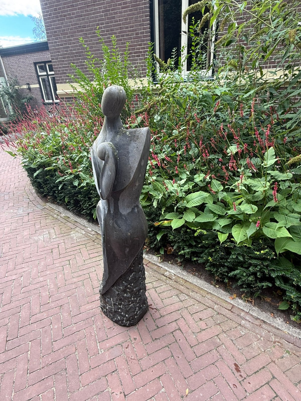 Groot natuurstenen beeld Moeder & Kind ca. 150 cm – 100 kg, Tuin en Terras, Ophalen, Zo goed als nieuw, Steen, Overige typen