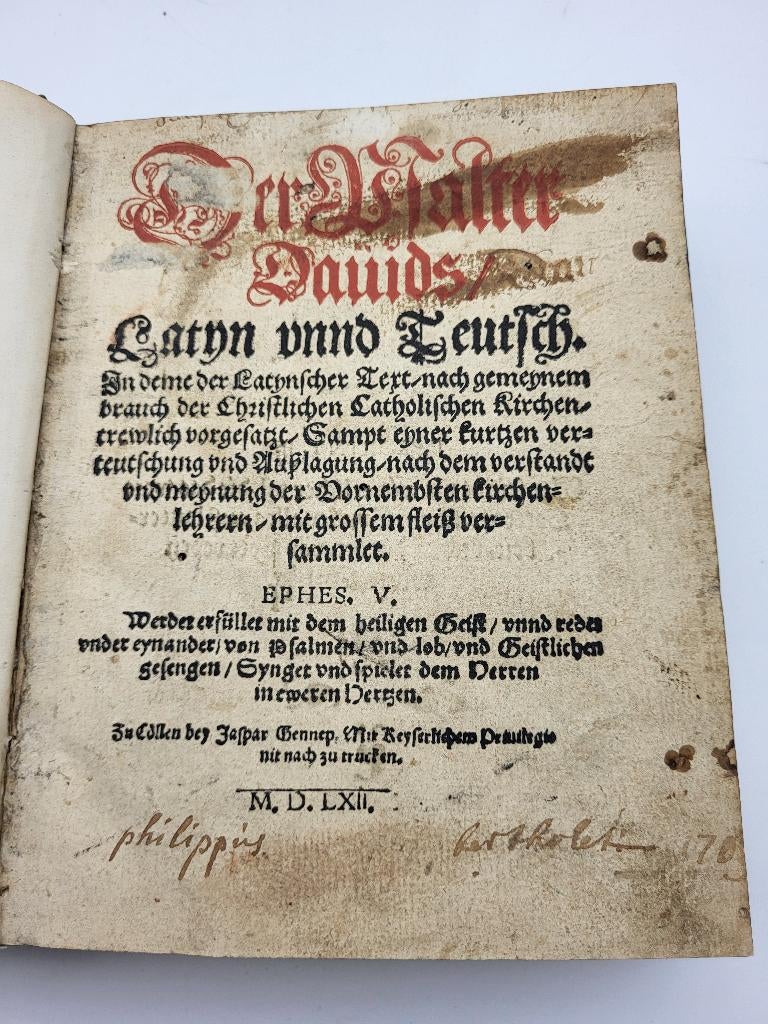 Psalmen Davids  Latijn / Duits 1562, Ophalen of Verzenden