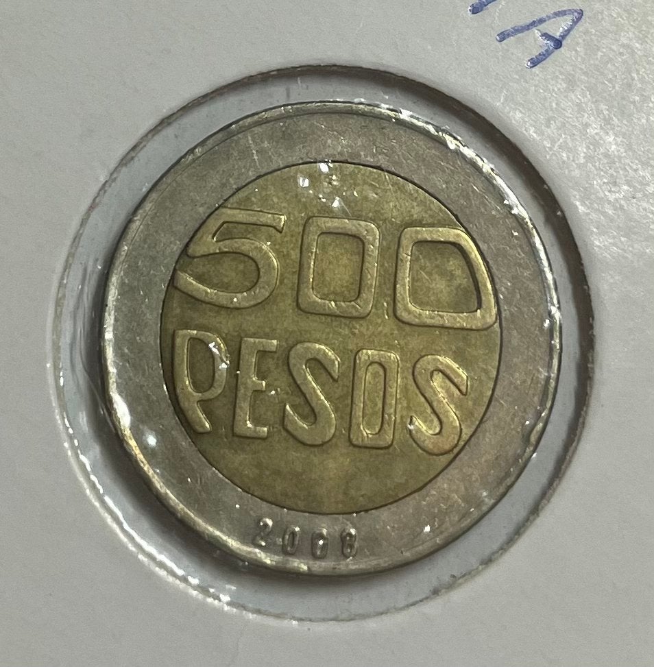 500 pesos Colombia 2008, Ophalen of Verzenden, Zuid-Amerika