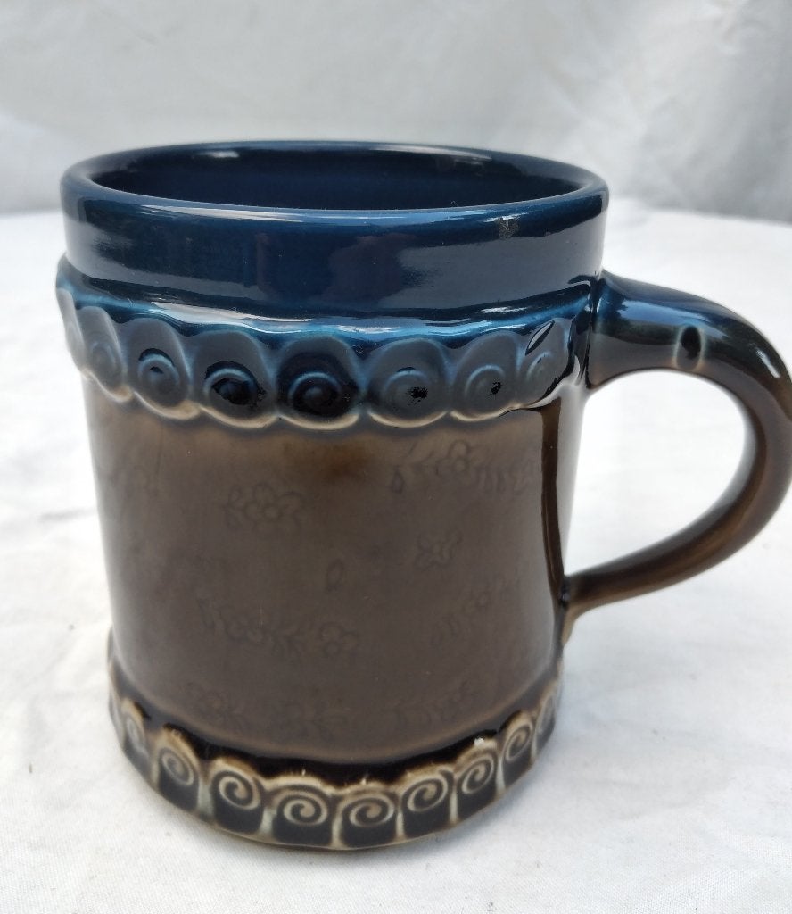 Bruin/blauwe mok / bierpul Rosenthal Studio Linie, Ophalen of Verzenden