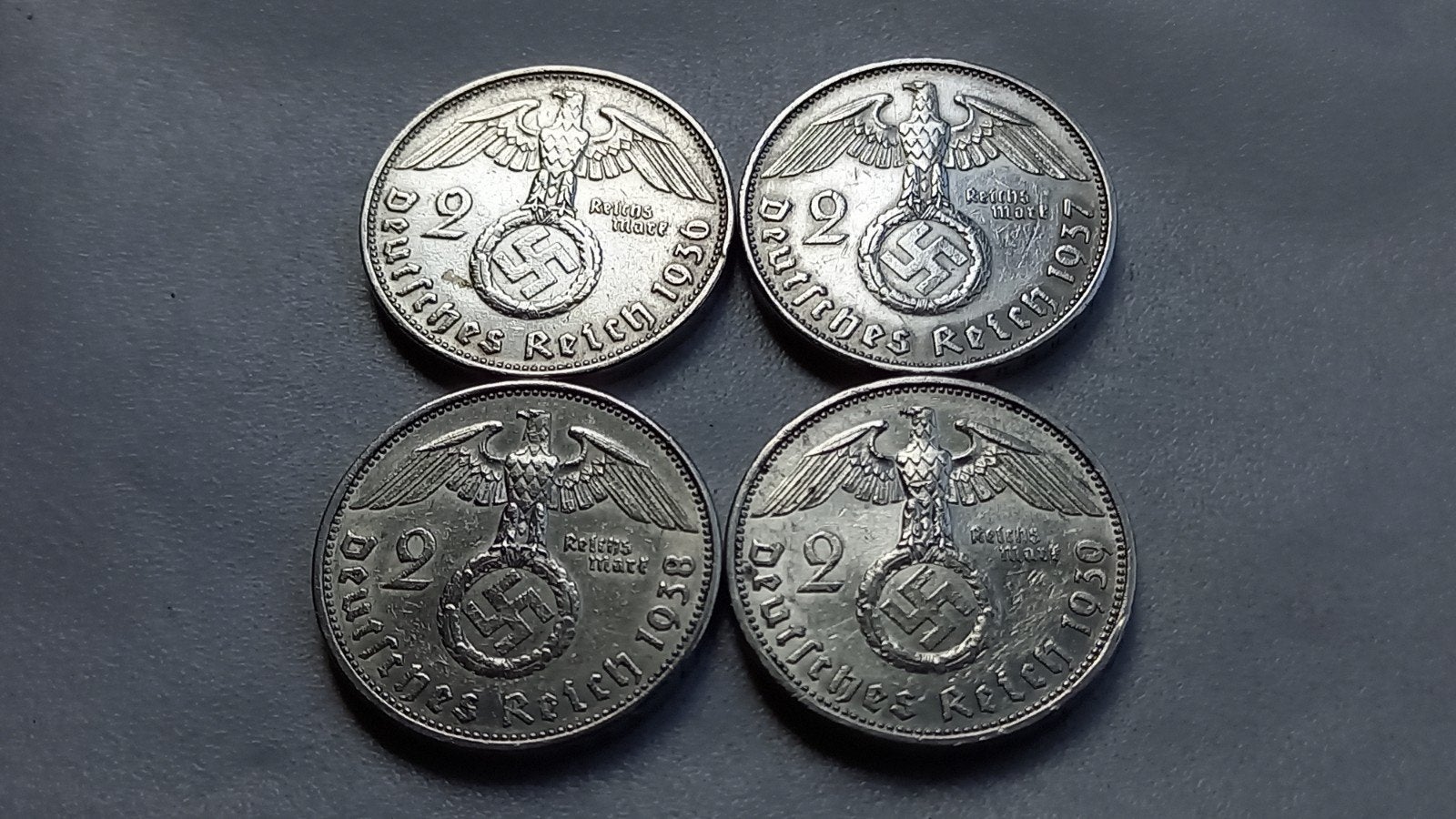 WO2 4x 2 Reichsmark zilver nazi duitsland, Ophalen of Verzenden, Duitsland, Setje, Zilver