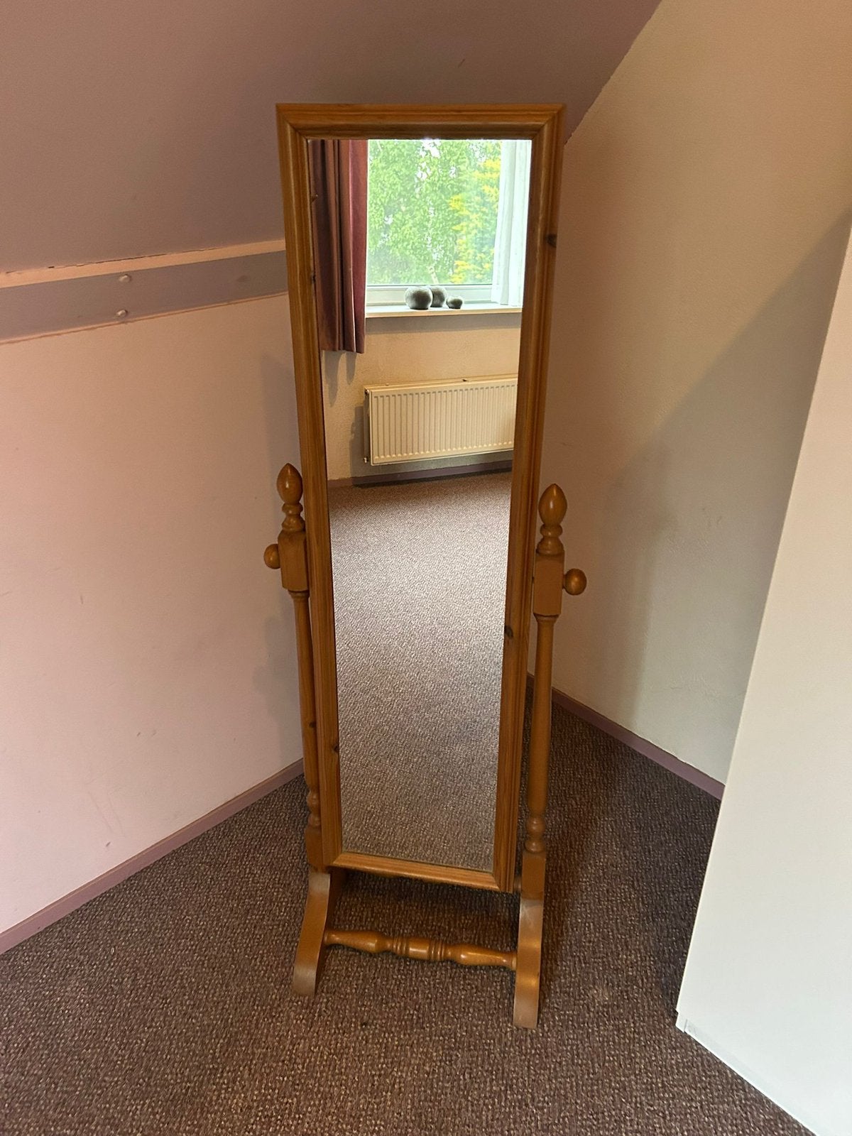 Staande spiegel - grenen, Ophalen, Minder dan 50 cm, Gebruikt, 150 tot 200 cm