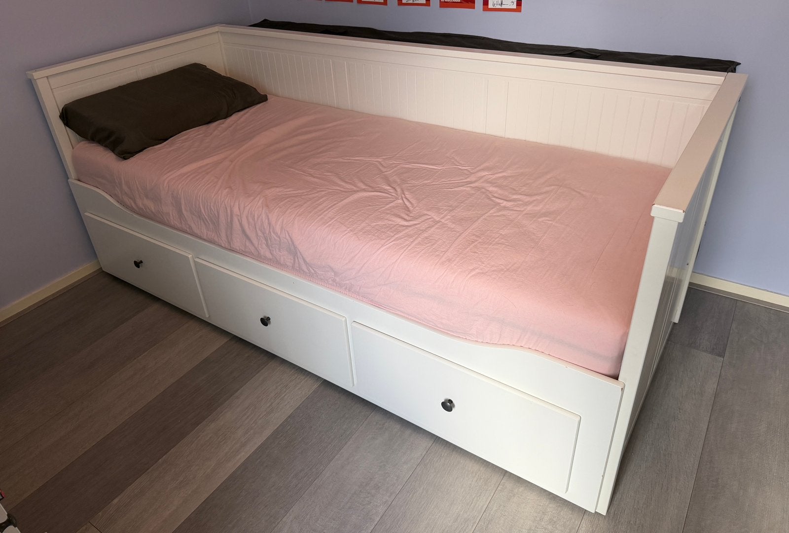 Ikea HEMNES Bedbank met 3 lades, wit, 80x200 cm, Ophalen, 85 tot 100 cm, Gebruikt, Matras