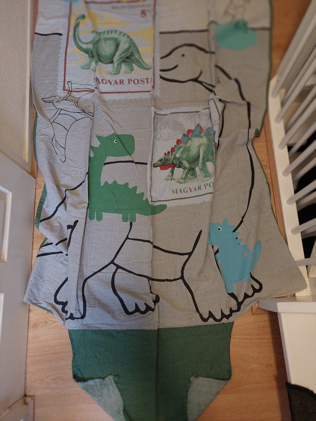 Dino dekbedovertrek met kussensloop voor kinderbed, Gebruikt, Overige merken, Meerkleurig, Dekbedovertrek