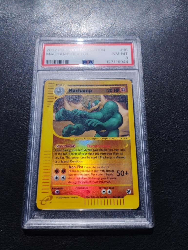 Machamp reverse Holo Pokemon kaart Expedition base set PSA8, Hobby en Vrije tijd, Verzamelkaartspellen | Pokémon, Ophalen of Verzenden