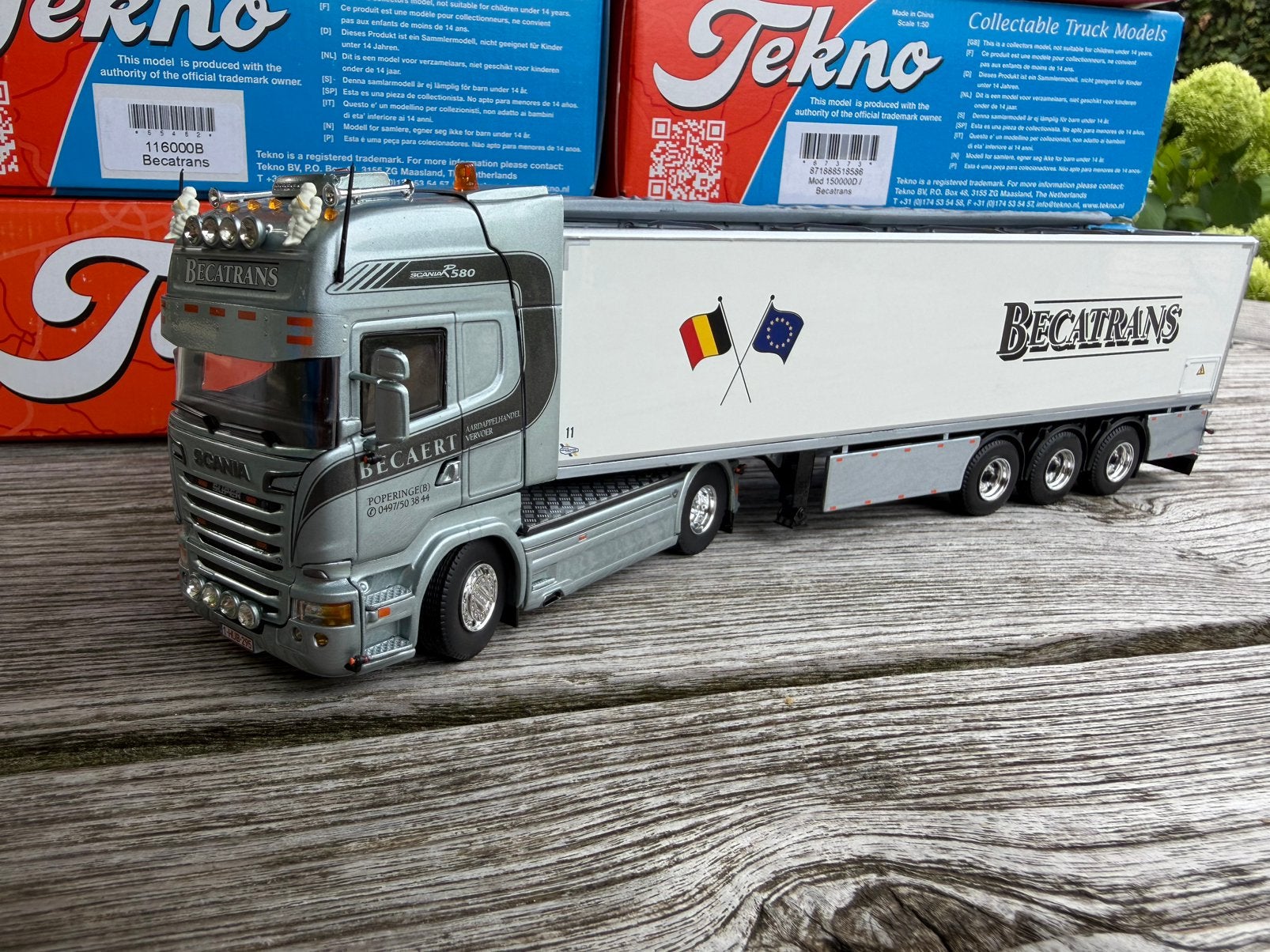 Tekno Scania R580 Becatrans met vd Peet aardappeltrailer, Ophalen of Verzenden, Nieuw, Bus of Vrachtwagen, Tekno