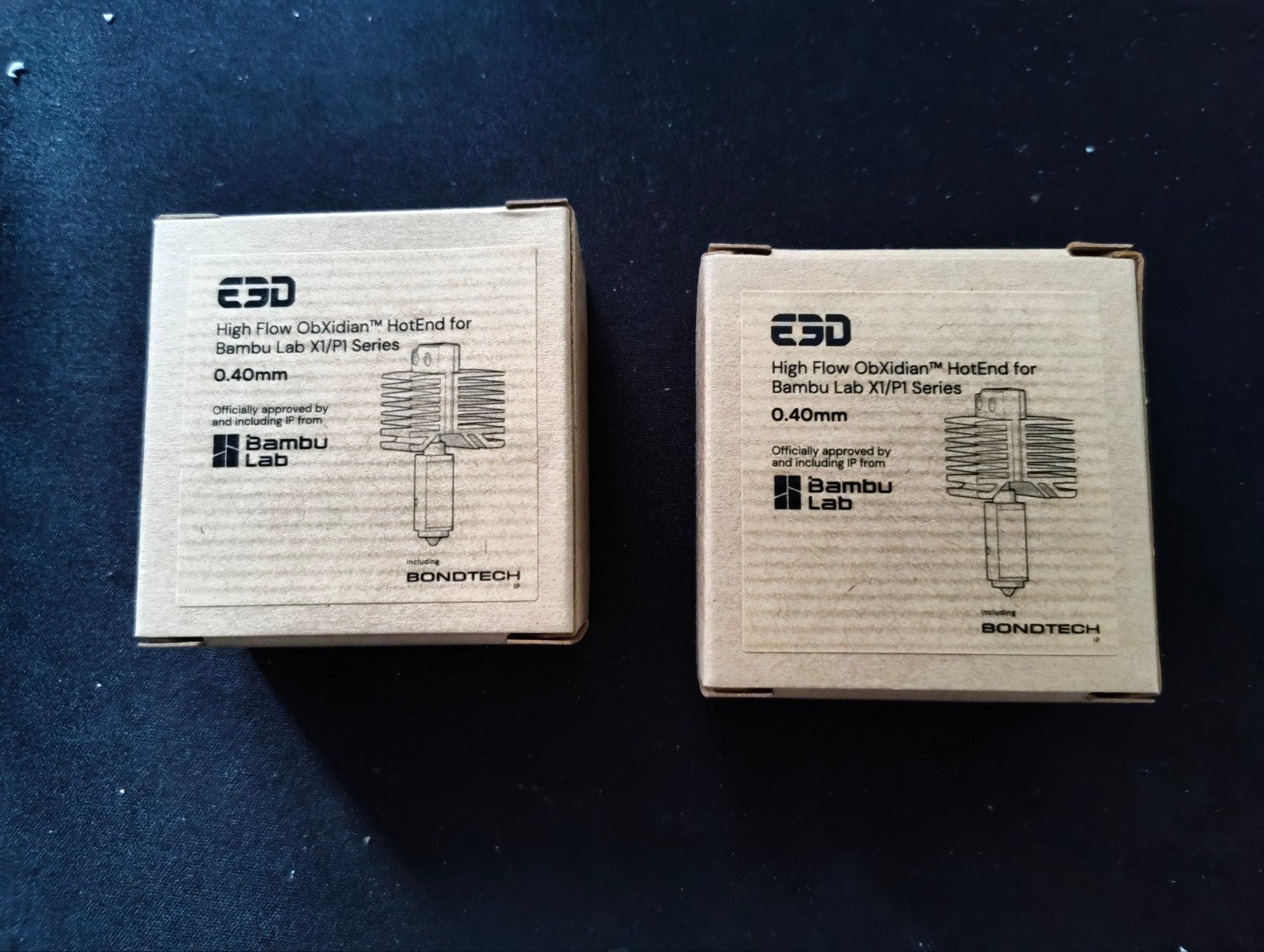 E3D 0.4mm High Flow ObXidian Hotend voor x1 / p1 (2x), Computers en Software, Ophalen of Verzenden, Nieuw, E3D