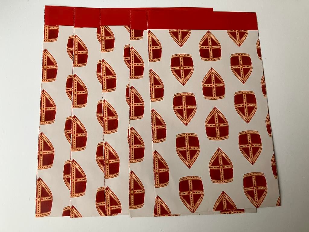 10 kadozakjes sinterklaasfeest mijter, Diversen, Cadeaupapier, Ophalen of Verzenden, Nieuw