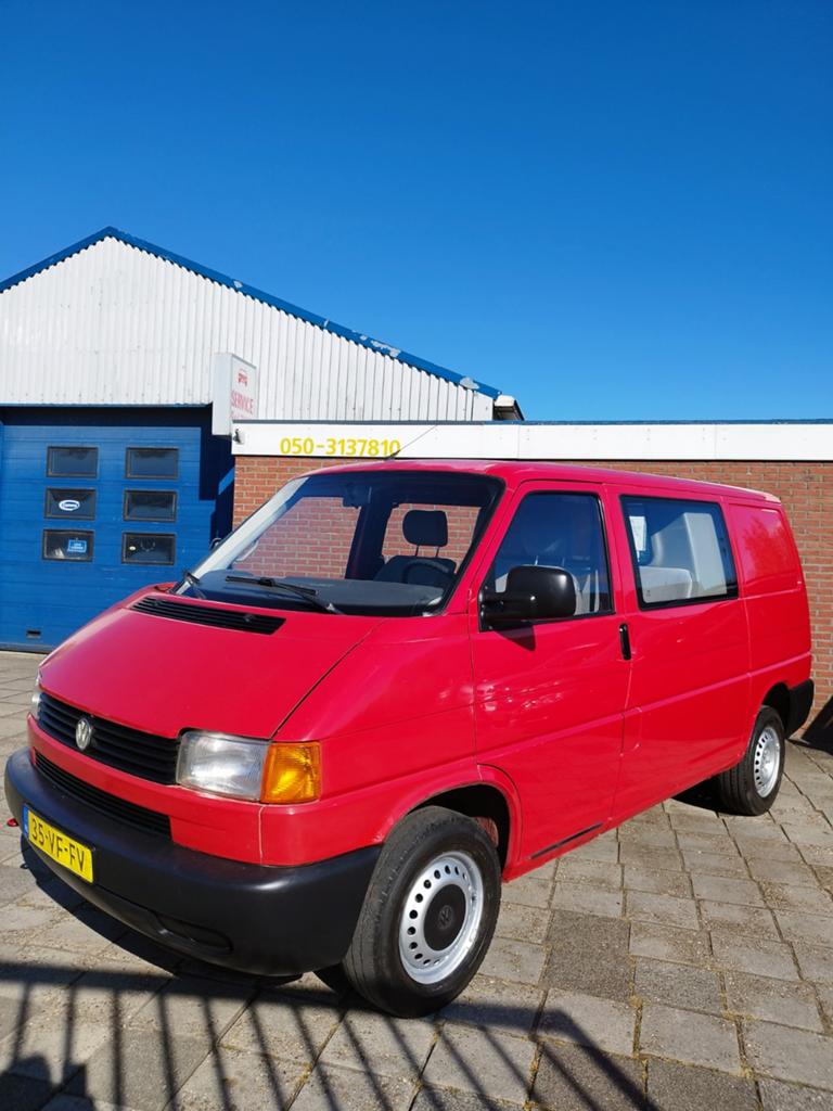 Vw Transporter dubbele cabine, Auto's, Bestelauto's, Stof, Zwart, 4 cilinders, Volkswagen
